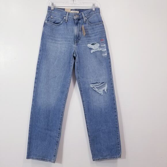 Levi's Jeans 94' Baggy Distressed Ripped High Rise Blue Denim - Picture 1 of 11